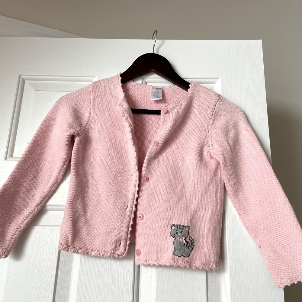 Gymboree pink sweater+pink hat 5T